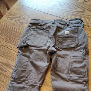 Women's Carhartt Tan Flannel Lined Utility Pants